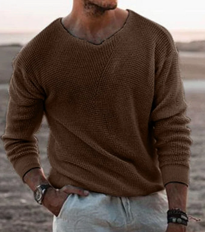 William | Men’s Sweater V-Neck Knitted Breathable Design 4