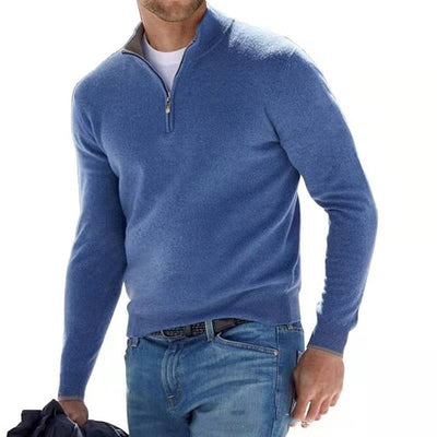 William | Men’s Sweater V-Neck With Zipper Smooth Design 0