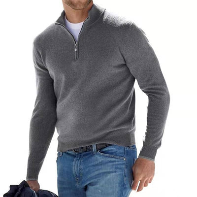William | Men’s Sweater V-Neck With Zipper Smooth Design 4