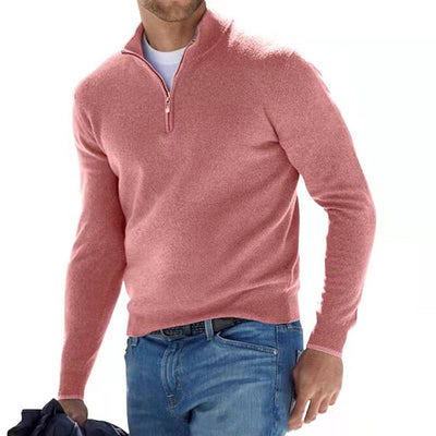 William | Men’s Sweater V-Neck With Zipper Smooth Design 7