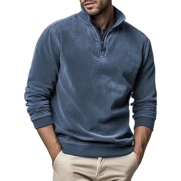 William | Men’s Vintage Fleece Sweatshirt With Ribbed Cuffs 0