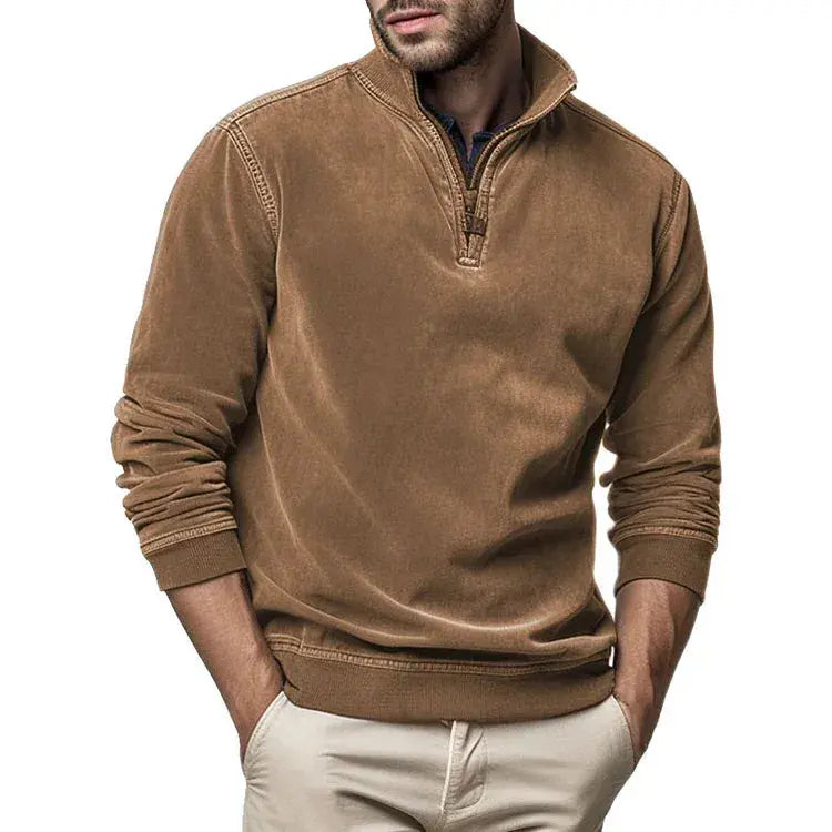 William | Men’s Vintage Fleece Sweatshirt With Ribbed Cuffs 2