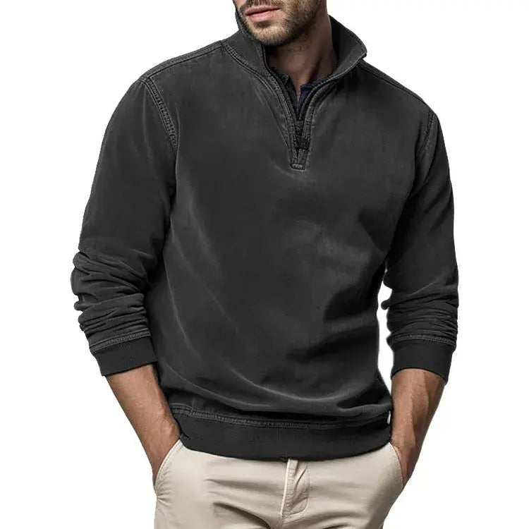 William | Men’s Vintage Fleece Sweatshirt With Ribbed Cuffs 4