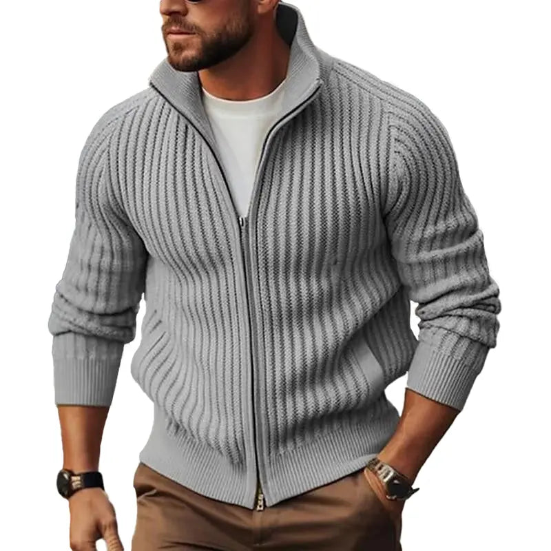 William | Men’s Zip Up Cardigan Soft Texture 3