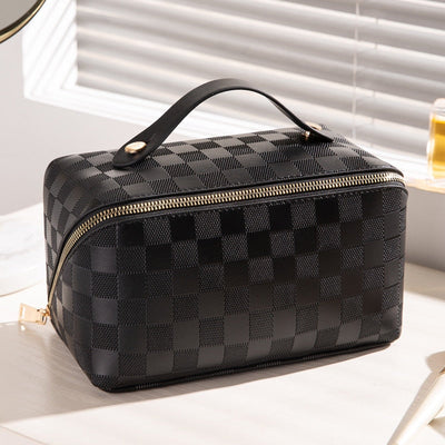 Women’s Makeup Bag Checkered Design Zipper 5