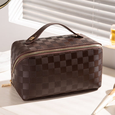 Women’s Makeup Bag Checkered Design Zipper 6