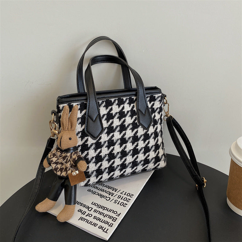 Women’s Shoulder Bag Houndstooth Pattern 0