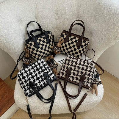 Women’s Shoulder Bag Houndstooth Pattern 10