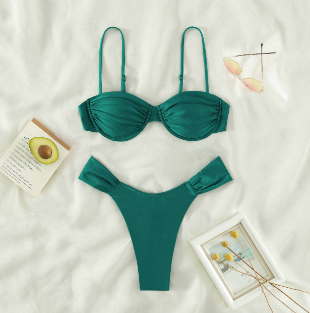 Variant image for Women's High Leg Bikini Set Adjustable Straps-33