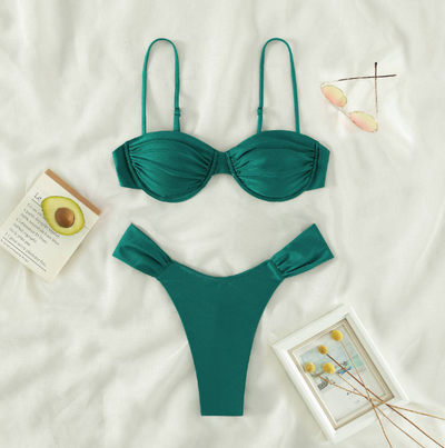 Variant image for Women's High Leg Bikini Set Adjustable Straps-33
