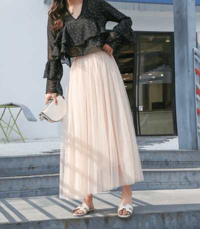 Variant image for Women's Ankle Length Tulle Skirt Layered Mesh-11