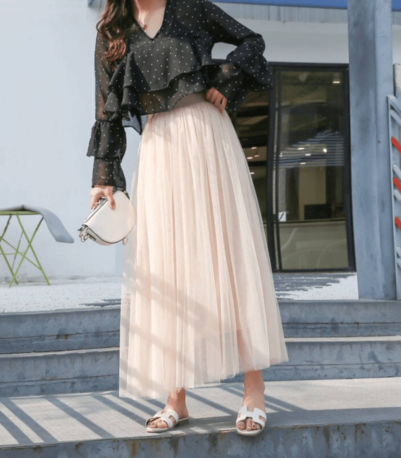 Women's Ankle Length Tulle Skirt Layered Mesh-6